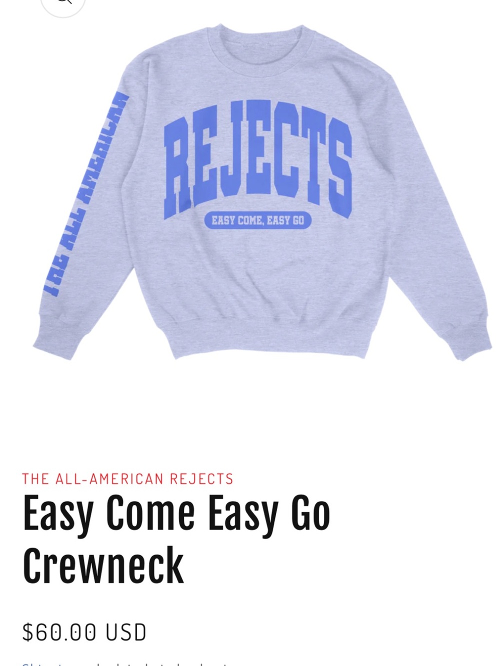 The All Americans Rejects crewneck sweater